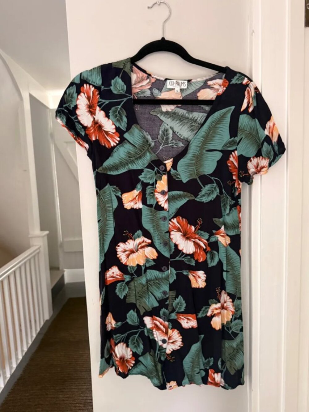 XIX Palms Hawaiian Button Down Dress - M